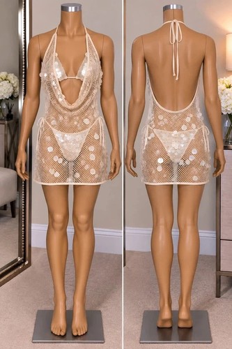 Shein sequin fishnet beach - fishnet,
