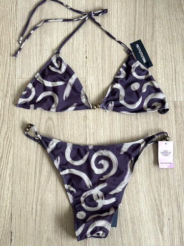 Brown beige bikini set top - brown,
