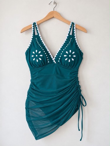 Shekini teal skirted - teal, swimsuit