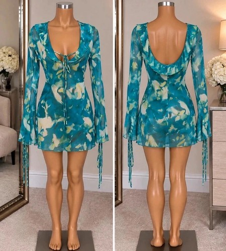 Shein green yellow abstract - shein,