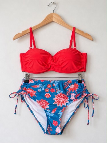 Shekini red blue floral - red,