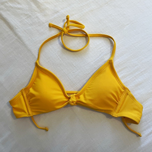 Yellow triangle halter bikini - triangle,