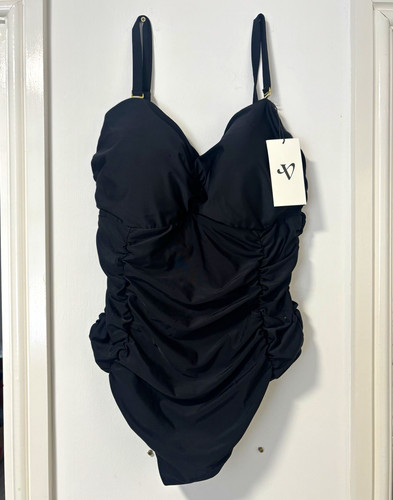 Very black ruched - very, one-piece