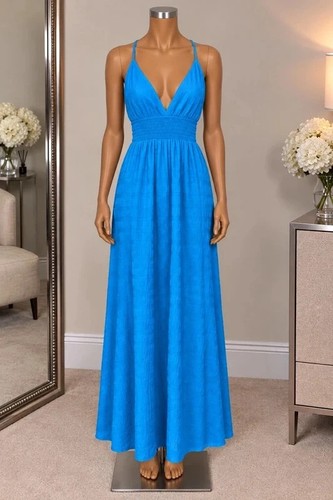 Blue textured maxi - blue,
