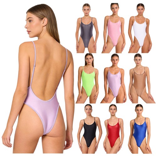 Women glossy swimsuit high - women,