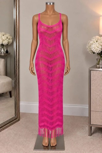 Shein pink crochet fringe - shein,