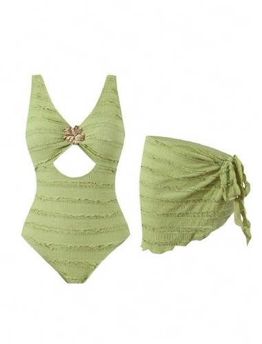 Green one piece swimsuit - green,