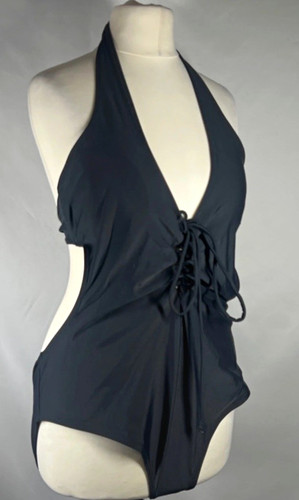 Women black halter - black, one